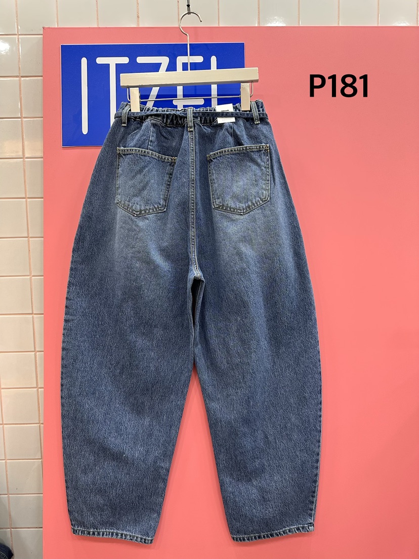 ITZEL韓國直郵女士新款職業熱賣推薦休閑時尚牛仔褲含腰繩ITZEL牛仔褲