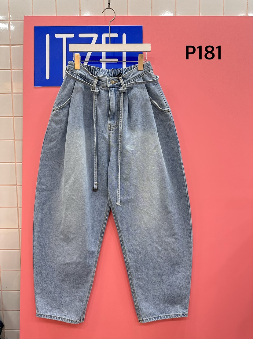 ITZEL韓國直郵女士新款職業熱賣推薦休閑時尚牛仔褲含腰繩ITZEL牛仔褲圖色1