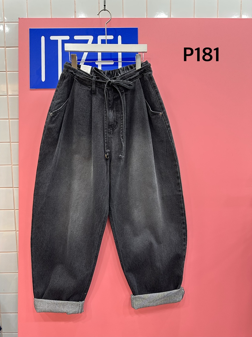 ITZEL韓國直郵女士新款職業熱賣推薦休閑時尚牛仔褲含腰繩ITZEL牛仔褲圖色3