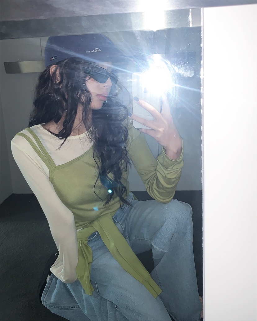 LIVE AID-P韓國直郵女士新品人氣熱賣推薦長袖T恤假兩件LIVE AID-P長袖T恤