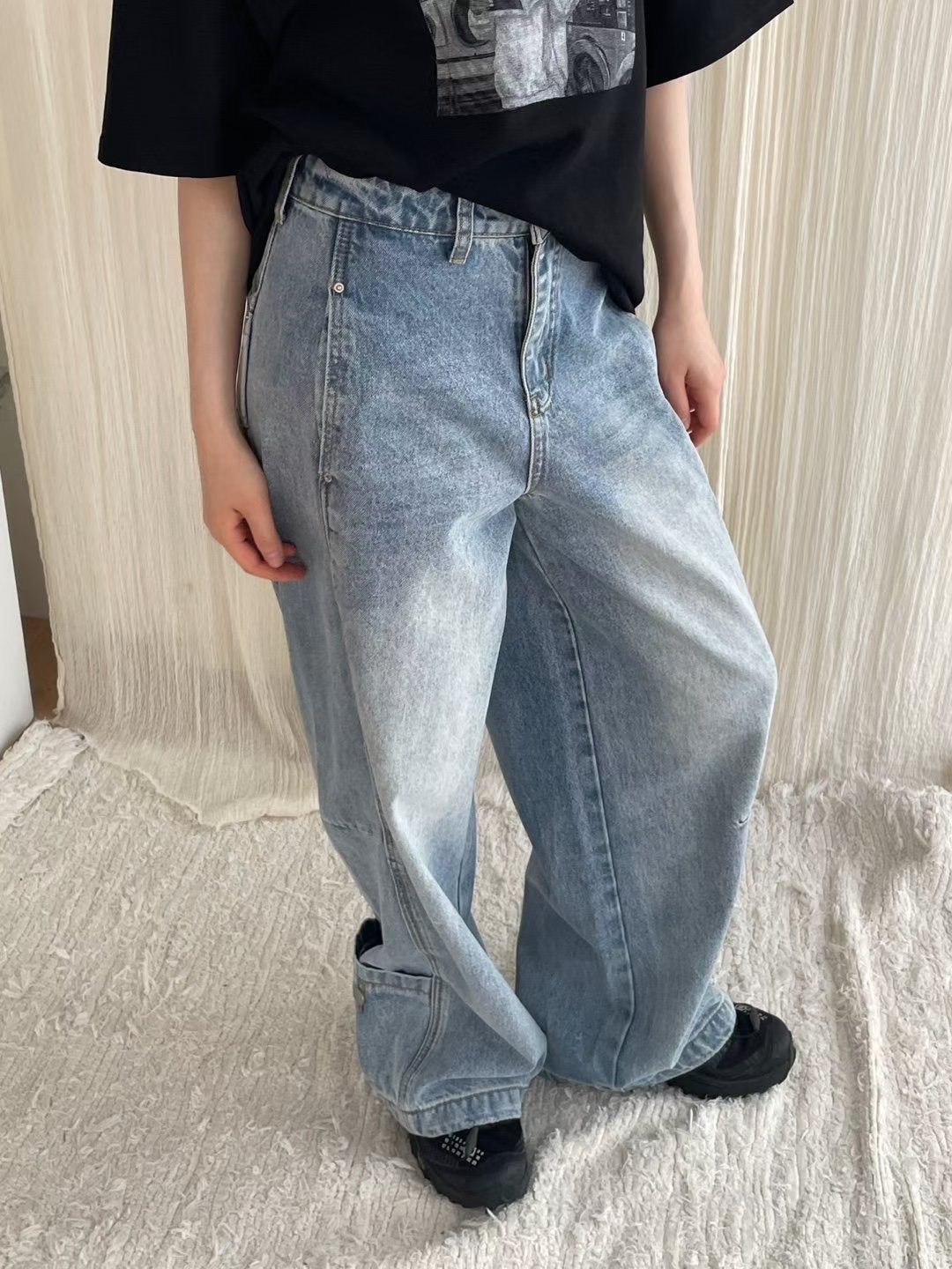 GGAEBI韓國東大門直郵女裝新品人氣熱賣26春夏職業牛仔褲GGAEBI牛仔褲