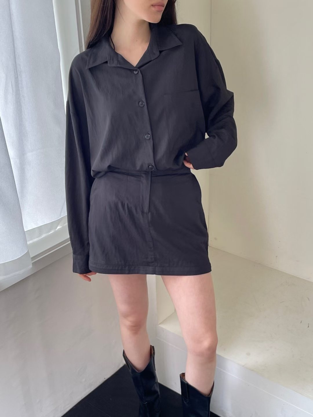 GGAEBI韓國代購女士新款休閑職業熱賣推薦26春夏長裙可拆卸GGAEBI長裙