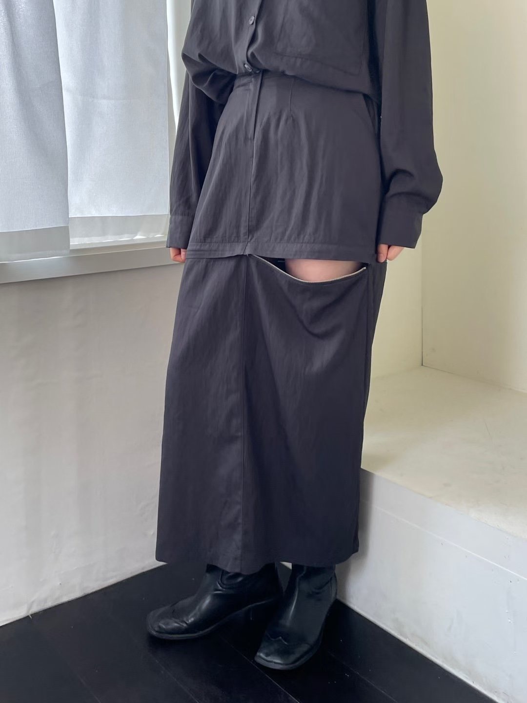 GGAEBI韓國代購女士新款休閑職業熱賣推薦26春夏長裙可拆卸GGAEBI長裙圖色2