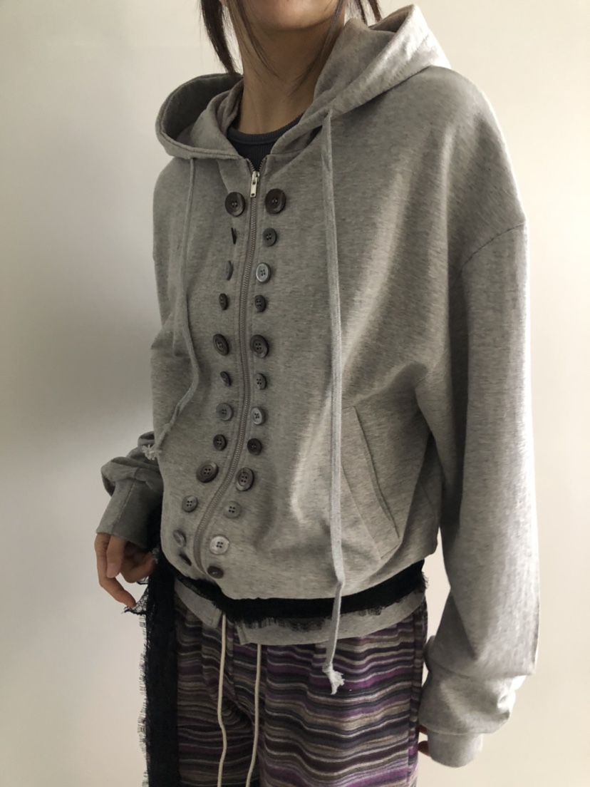 FLASH/I LOVE ME韓國直郵女士新款職業夾克連帽拉鏈衫紐扣FLASH/I LOVE ME夾克