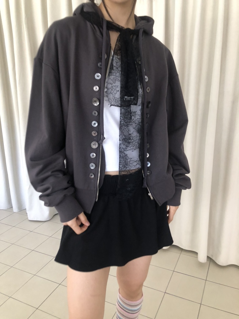 FLASH/I LOVE ME韓國直郵女士新款職業夾克連帽拉鏈衫紐扣FLASH/I LOVE ME夾克