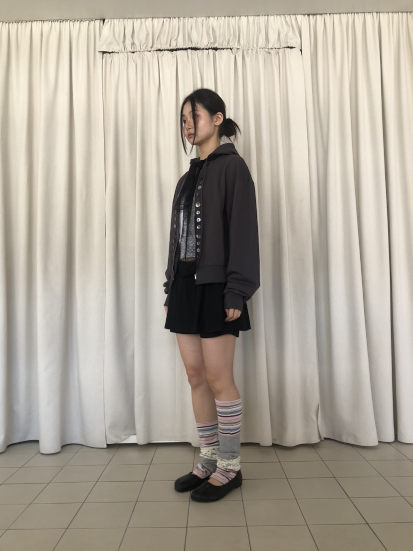 FLASH/I LOVE ME韓國直郵女士新款職業夾克連帽拉鏈衫紐扣FLASH/I LOVE ME夾克