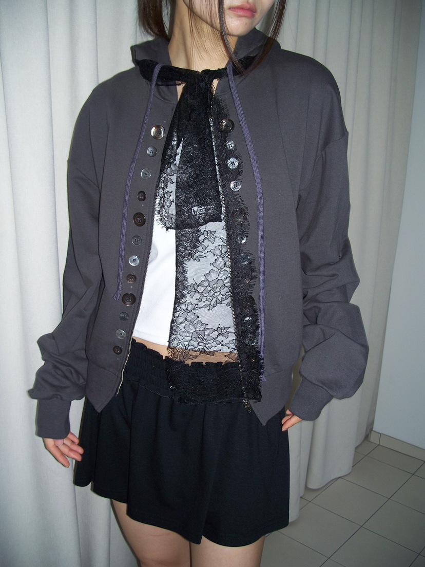 FLASH/I LOVE ME韓國直郵女士新款職業夾克連帽拉鏈衫紐扣FLASH/I LOVE ME夾克