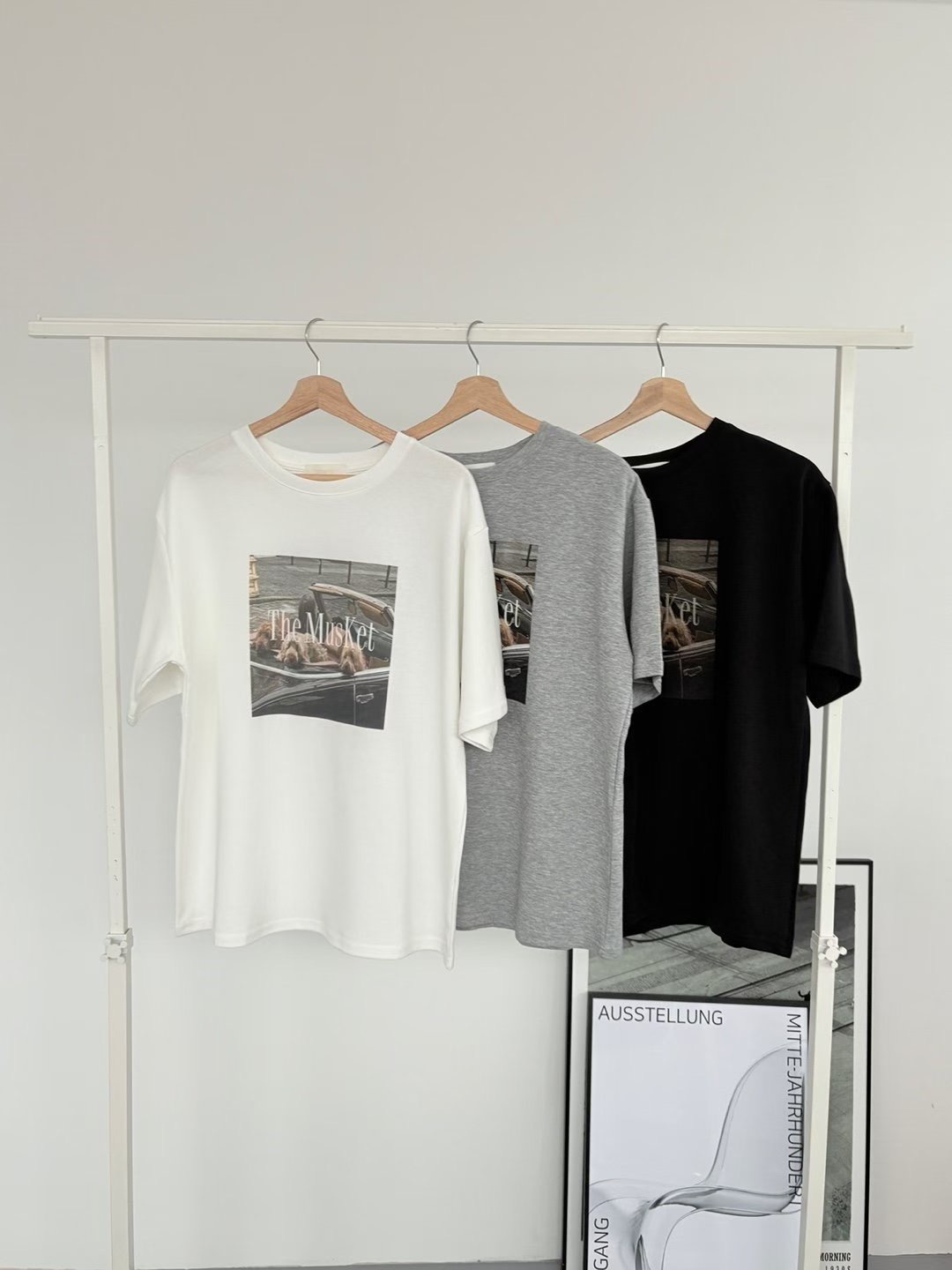 GGAEBI韓國代購女士新品時尚26春夏職業推薦人氣熱賣休閑T恤GGAEBIT恤圖色3左三色