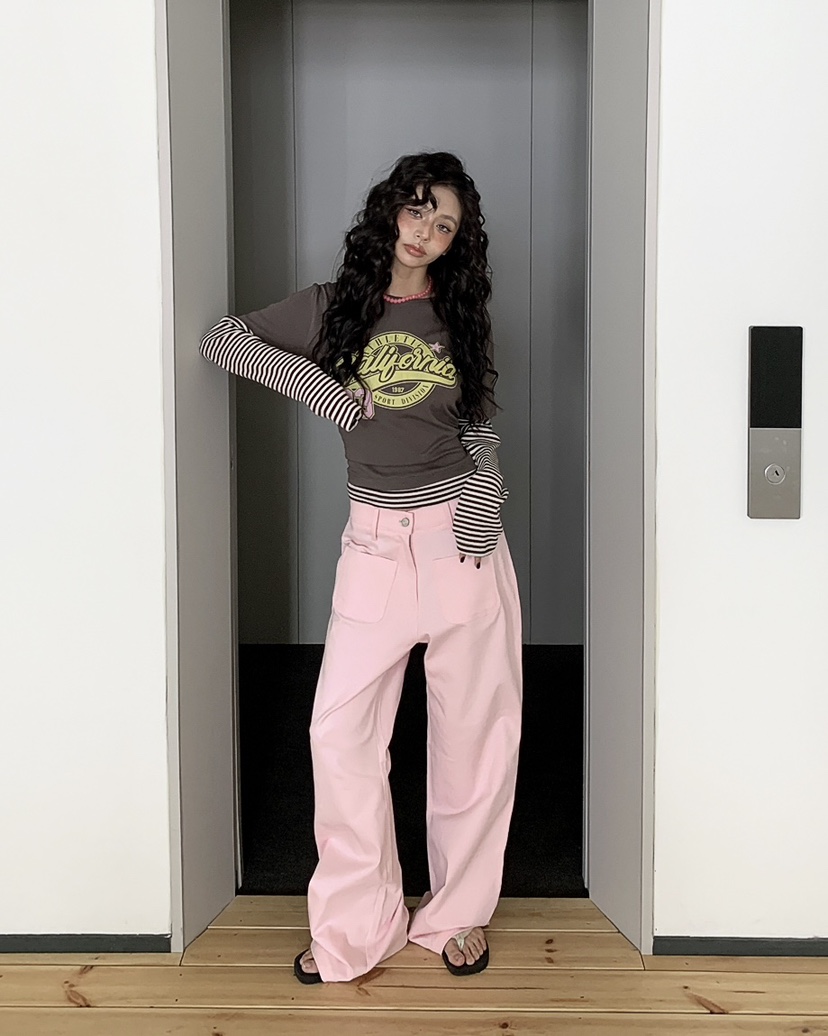 LIVE AID-P韓國東大門代購女士新品熱賣推薦長袖T恤假兩件LIVE AID-P長袖T恤