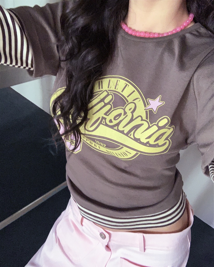 LIVE AID-P韓國東大門代購女士新品熱賣推薦長袖T恤假兩件LIVE AID-P長袖T恤