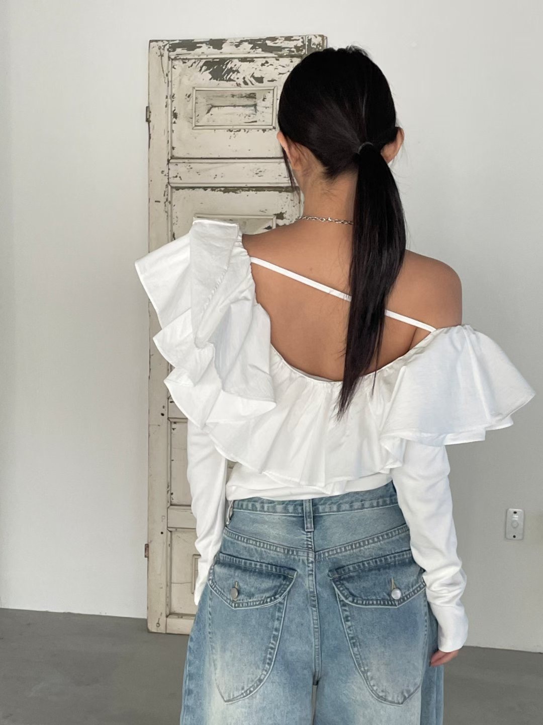 GGAEBI韓國代購女裝新品人氣熱賣休閑26春夏襯衫蕾絲衫雙層GGAEBI襯衫/蕾絲衫