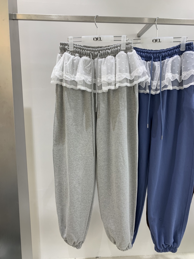 EYEL韓國東大門直郵女士新品26春夏推薦人氣休閑休閑褲蕾絲EYEL休閑褲