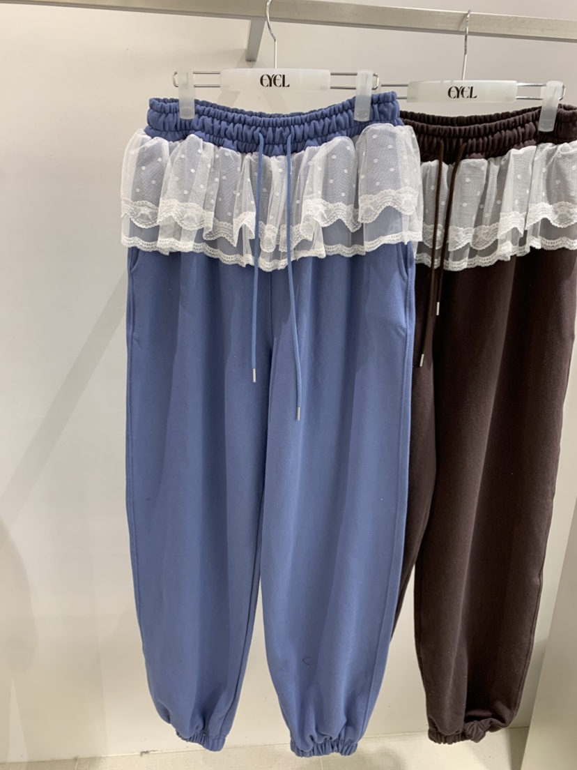 EYEL韓國東大門直郵女士新品26春夏推薦人氣休閑休閑褲蕾絲EYEL休閑褲