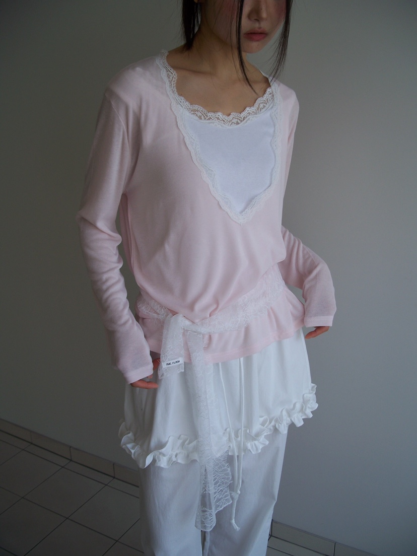 FLASH/I LOVE ME韓國東大門代購女士新款時尚長袖T恤不含內搭圍巾FLASH/I LOVE ME長袖T恤