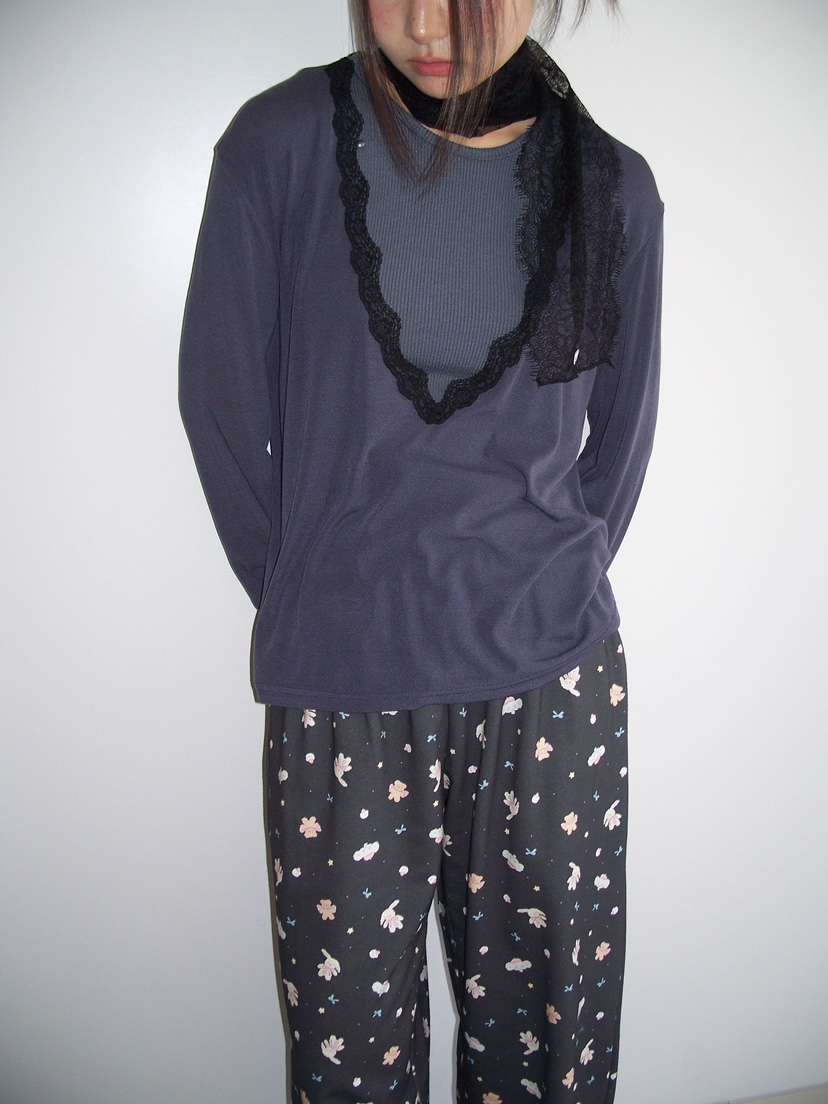 FLASH/I LOVE ME韓國東大門代購女士新款時尚長袖T恤不含內搭圍巾FLASH/I LOVE ME長袖T恤圖色3