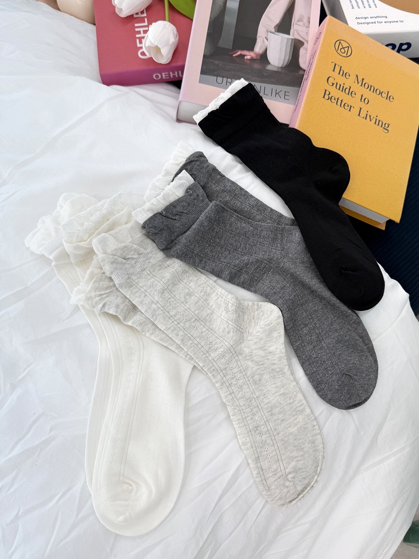 NICEALICE韓國代購女裝新款熱賣職業休閑推薦時尚襪子荷葉邊NICEALICE襪子