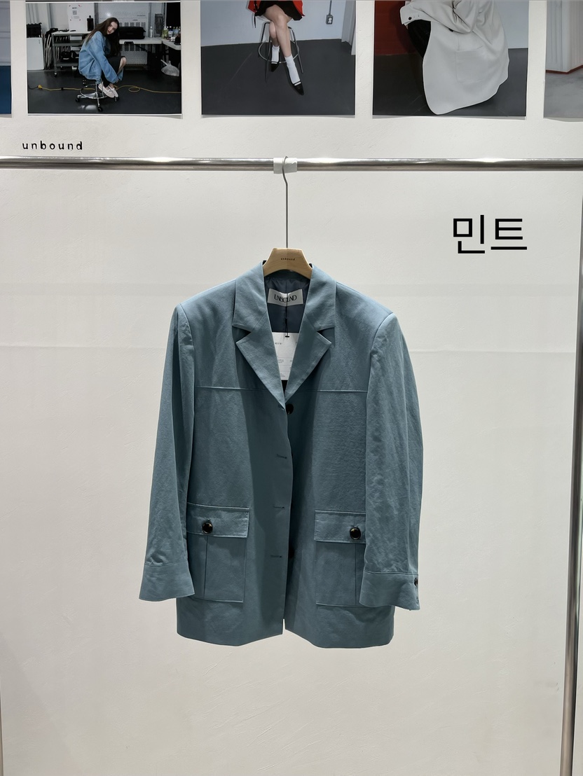 UNBOUND東大門代購女裝新款人氣熱賣休閑推薦夾克亞麻布口袋UNBOUND夾克