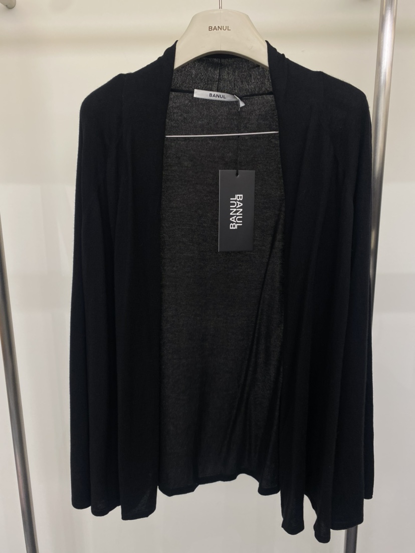 BANUL韓國直郵女士新款人氣時尚真品職業針織衫羊毛披肩開衫BANUL針織衫圖色2黑色