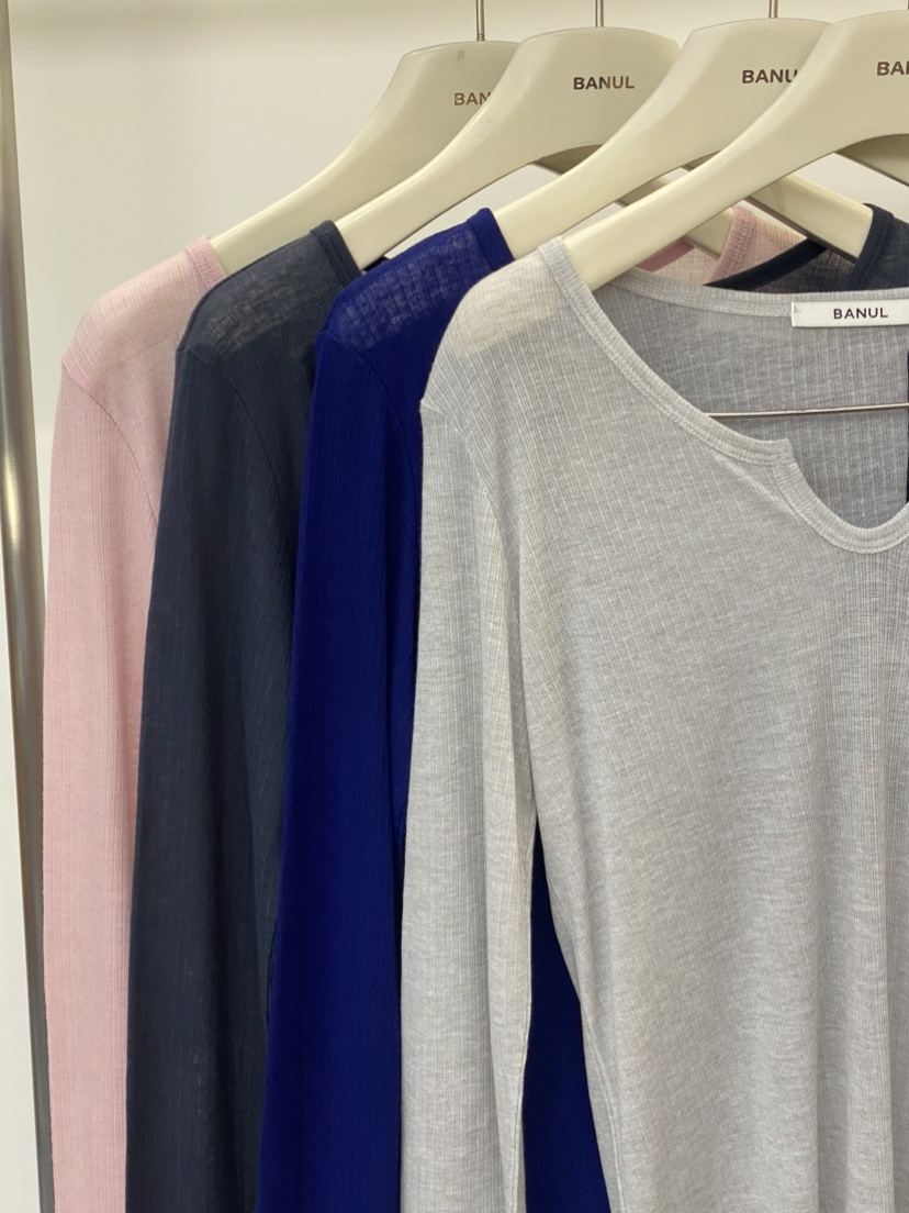 BANUL東大門實拍女裝新款人氣推薦真品職業休閑長袖T恤羅紋BANUL長袖T恤