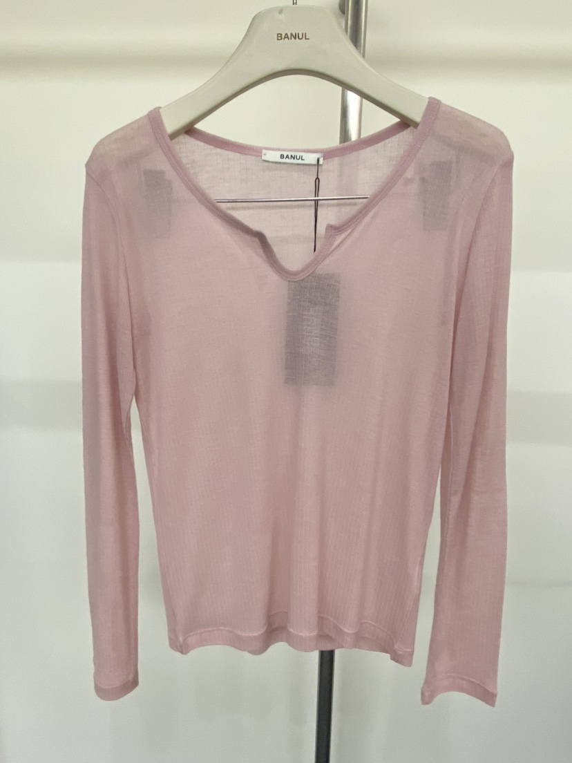 BANUL東大門實拍女裝新款人氣推薦真品職業休閑長袖T恤羅紋BANUL長袖T恤圖色2