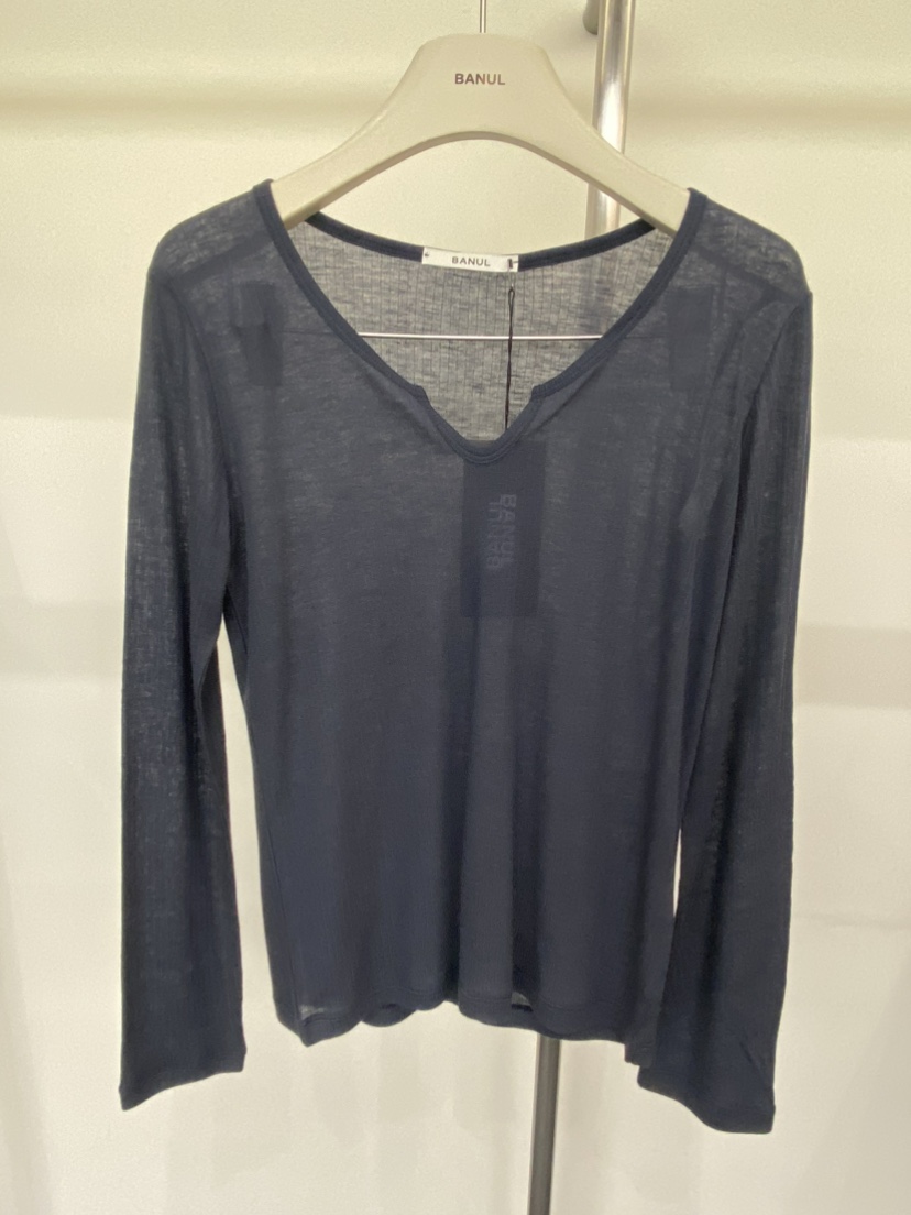 BANUL東大門實拍女裝新款人氣推薦真品職業休閑長袖T恤羅紋BANUL長袖T恤圖色3