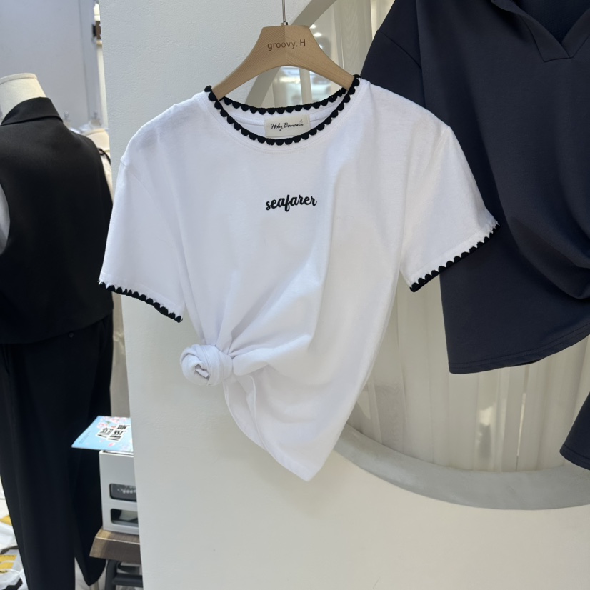 HOLYBANANA東大門代購女士新款人氣職業真品休閑時尚26春夏T恤groovy.H/HOLYBANANAT恤圖色1