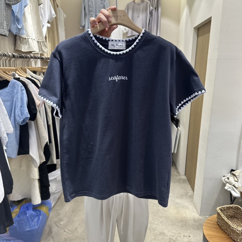 HOLYBANANA東大門代購女士新款人氣職業真品休閑時尚26春夏T恤groovy.H/HOLYBANANAT恤圖色2