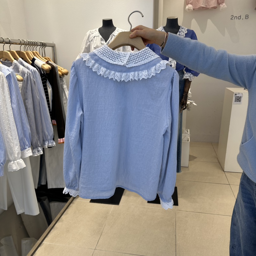 2nd B-S東大門直郵女裝新品熱賣26春夏人氣時尚襯衫蕾絲衫2nd B-S襯衫/蕾絲衫