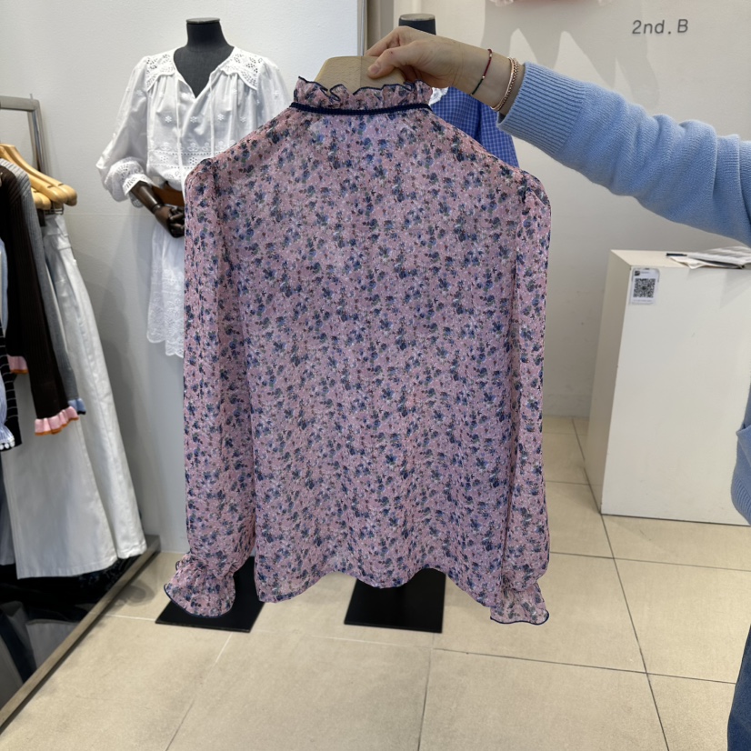 2nd B-S韓國代購女裝新款真品職業26春夏熱賣襯衫蕾絲衫2nd B-S襯衫/蕾絲衫