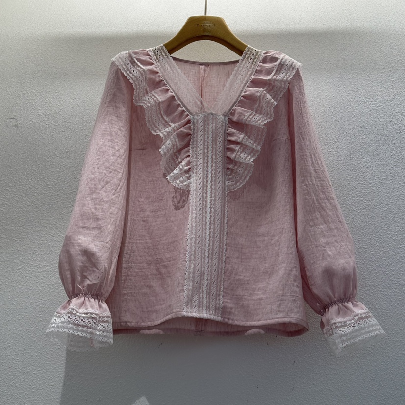 2nd B-S東大門直郵女士新款26春夏職業時尚休閑襯衫蕾絲衫2nd B-S襯衫/蕾絲衫圖色1