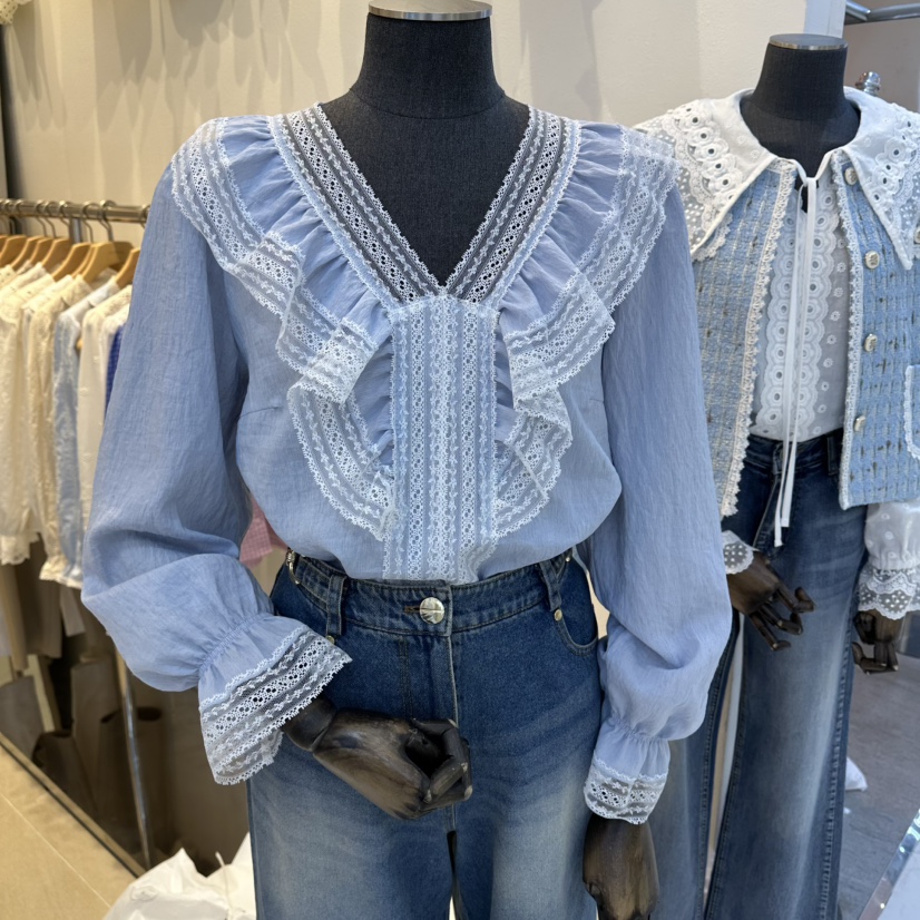 2nd B-S東大門直郵女士新款26春夏職業時尚休閑襯衫蕾絲衫2nd B-S襯衫/蕾絲衫圖色2