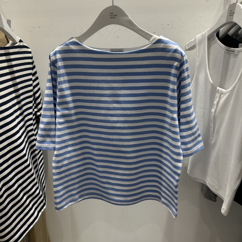 THE SECOND GROW/QUEENSRABBIT韓國代購女裝新品職業T恤船領THE SECOND GROW/QUEENSRABBITT恤圖色1