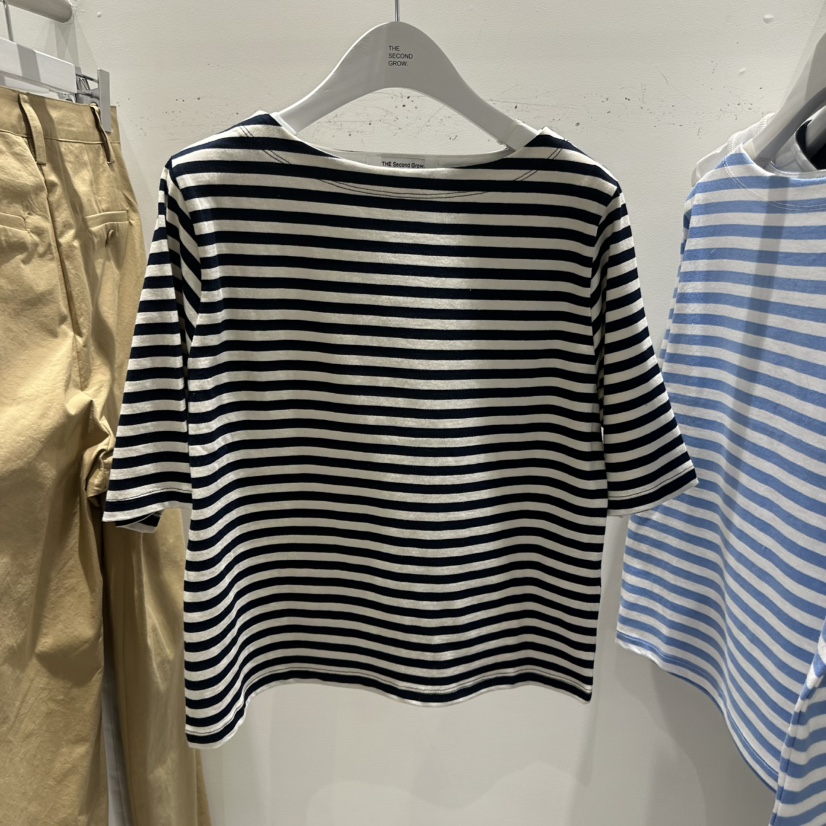THE SECOND GROW/QUEENSRABBIT韓國代購女裝新品職業T恤船領THE SECOND GROW/QUEENSRABBITT恤圖色2