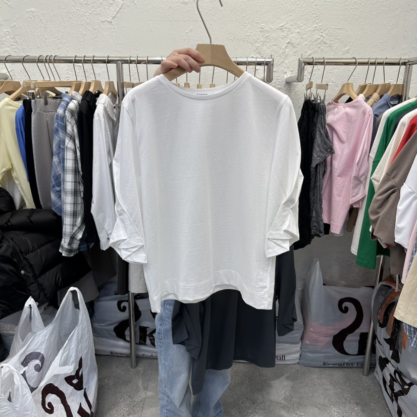 DA YLOG東大門實拍女裝新款職業推薦熱賣真品休閑T恤褶裥DA YLOGT恤圖色1