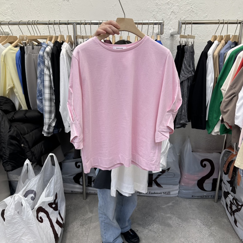 DA YLOG東大門實拍女裝新款職業推薦熱賣真品休閑T恤褶裥DA YLOGT恤圖色3