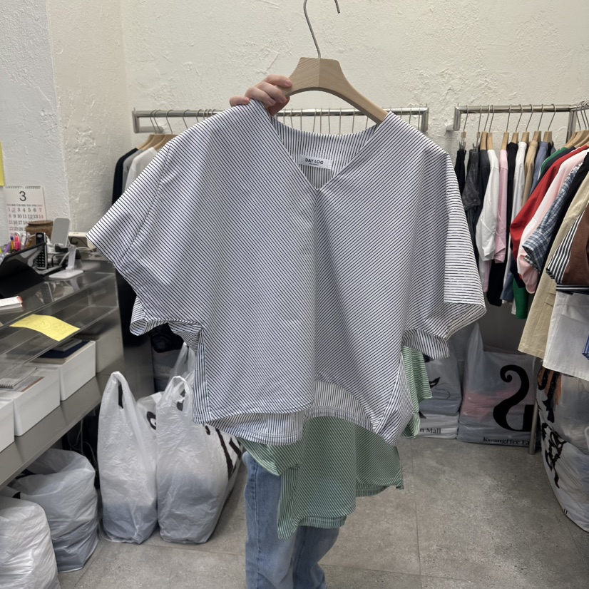 DA YLOG東大門代購女士新款26春夏時尚休閑人氣襯衫蕾絲衫DA YLOG襯衫/蕾絲衫圖色2