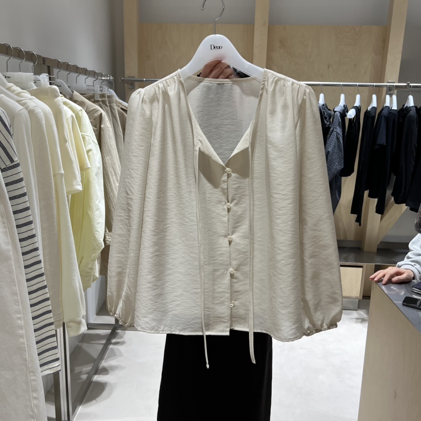 DEUO東大門實拍女士新款26春夏真品推薦休閑時尚襯衫蕾絲衫DEUO襯衫/蕾絲衫圖色2