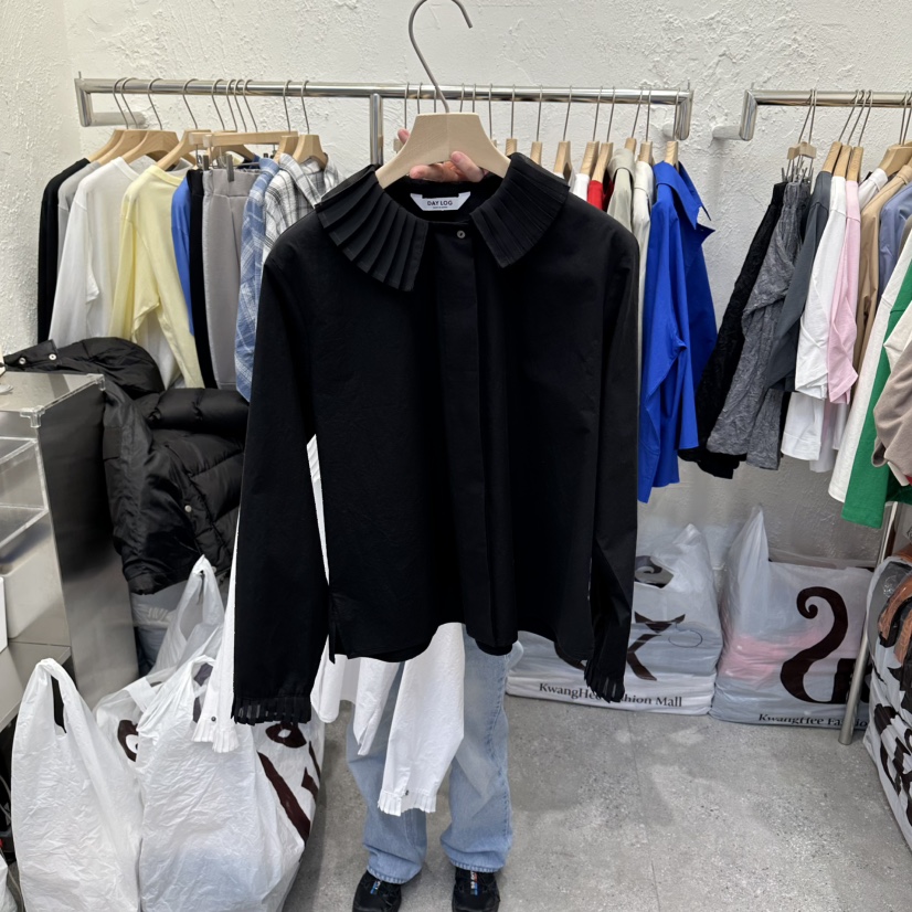 DA YLOG東大門代購女士新款人氣26春夏襯衫蕾絲衫荷葉邊雪紡DA YLOG襯衫/蕾絲衫圖色2