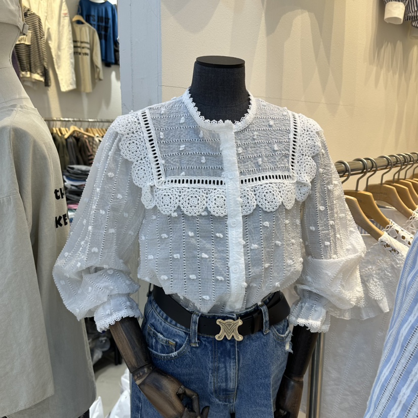 2nd B-S東大門實拍女士新品休閑推薦真品時尚襯衫蕾絲衫2nd B-S襯衫/蕾絲衫圖色1