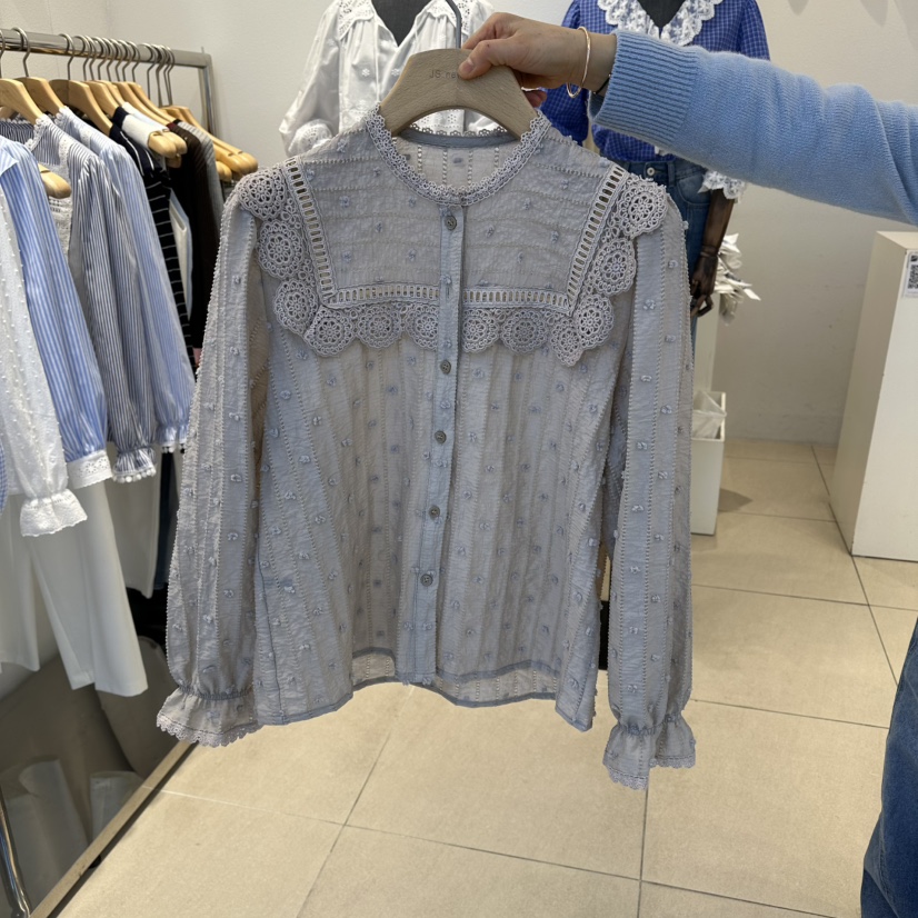 2nd B-S東大門實拍女士新品休閑推薦真品時尚襯衫蕾絲衫2nd B-S襯衫/蕾絲衫圖色2