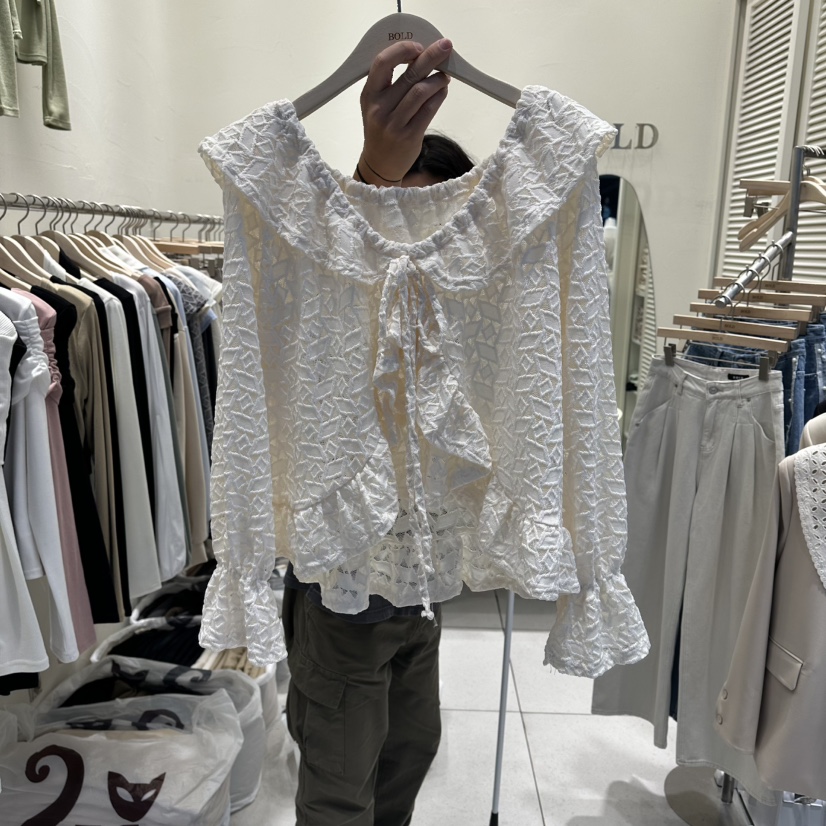 BOLD韓國直郵女裝新款真品26春夏休閑時尚推薦襯衫蕾絲衫BOLD襯衫/蕾絲衫圖色1