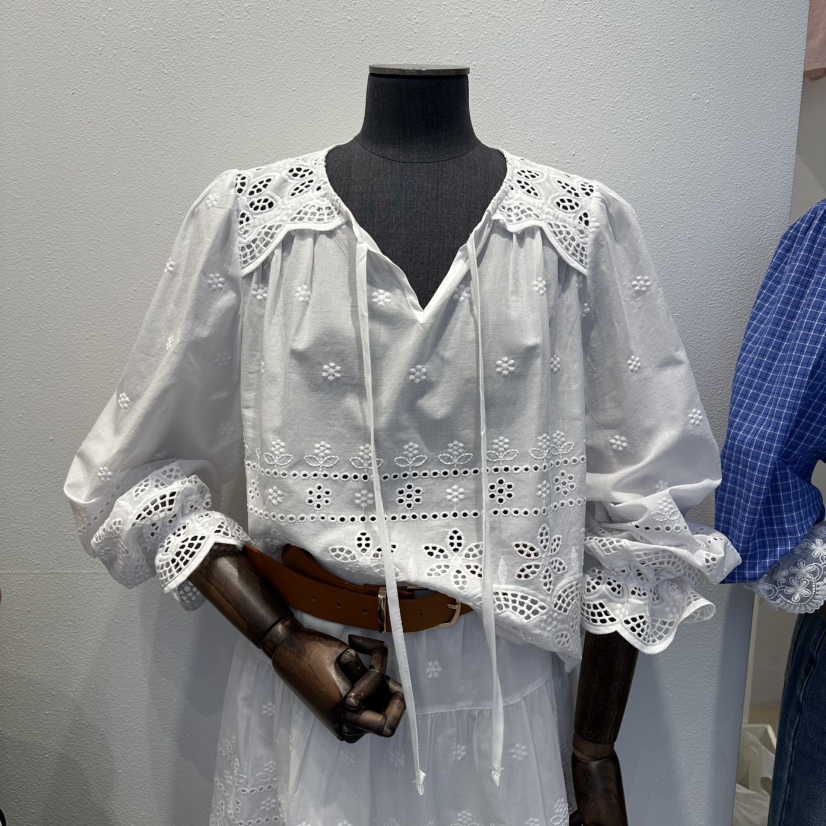 2nd B-S東大門代購女裝新款職業推薦26春夏襯衫蕾絲衫繡花2nd B-S襯衫/蕾絲衫圖色1白色