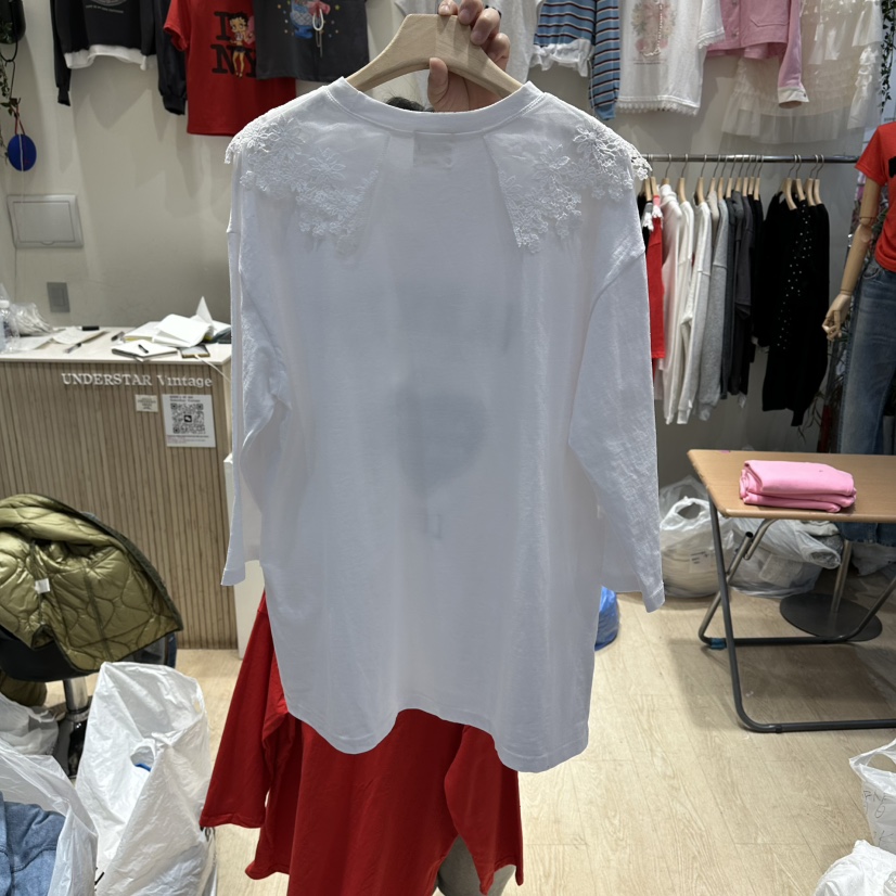 UNDERSTAR_VINTAGE韓國代購女士新款推薦熱賣職業T恤蕾絲UNDERSTAR_VINTAGET恤