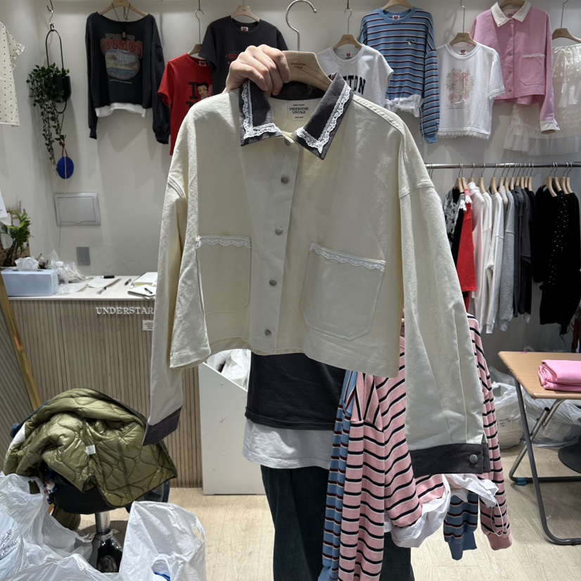 UNDERSTAR_VINTAGE韓國代購女裝新款人氣時尚推薦夾克蕾絲UNDERSTAR_VINTAGE夾克圖色1