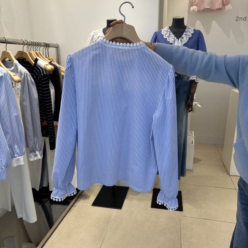 2nd B-S韓國直郵女士新品人氣真品26春夏熱賣襯衫蕾絲衫2nd B-S襯衫/蕾絲衫