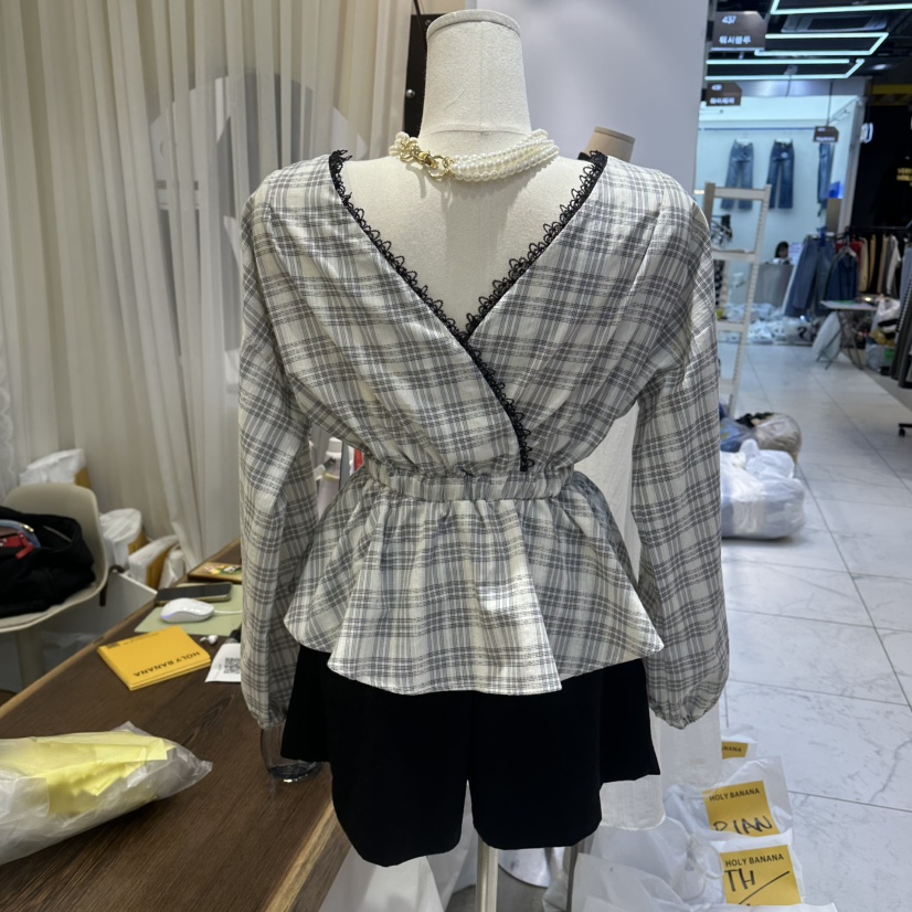 HOLYBANANA東大門實拍女裝新品休閑人氣時尚職業襯衫蕾絲衫groovy.H/HOLYBANANA襯衫/蕾絲衫