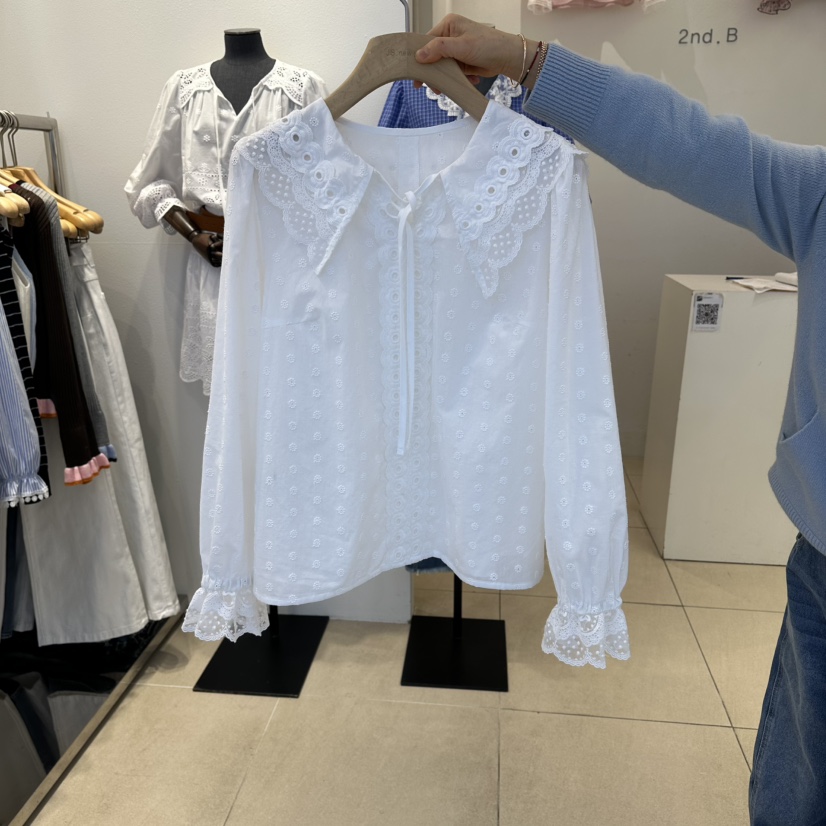 2nd B-S東大門實拍女裝新款職業熱賣時尚推薦襯衫蕾絲衫2nd B-S襯衫/蕾絲衫圖色2白色