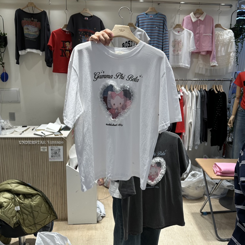 UNDERSTAR_VINTAGE韓國直郵女裝新品推薦休閑時尚真品T恤UNDERSTAR_VINTAGET恤圖色1