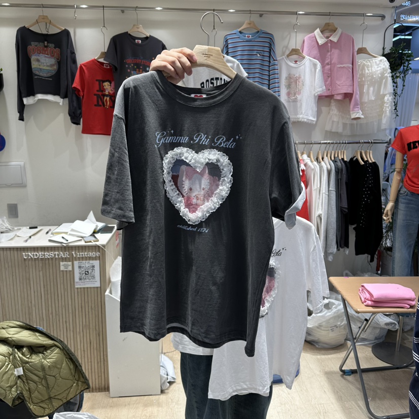 UNDERSTAR_VINTAGE韓國直郵女裝新品推薦休閑時尚真品T恤UNDERSTAR_VINTAGET恤圖色2