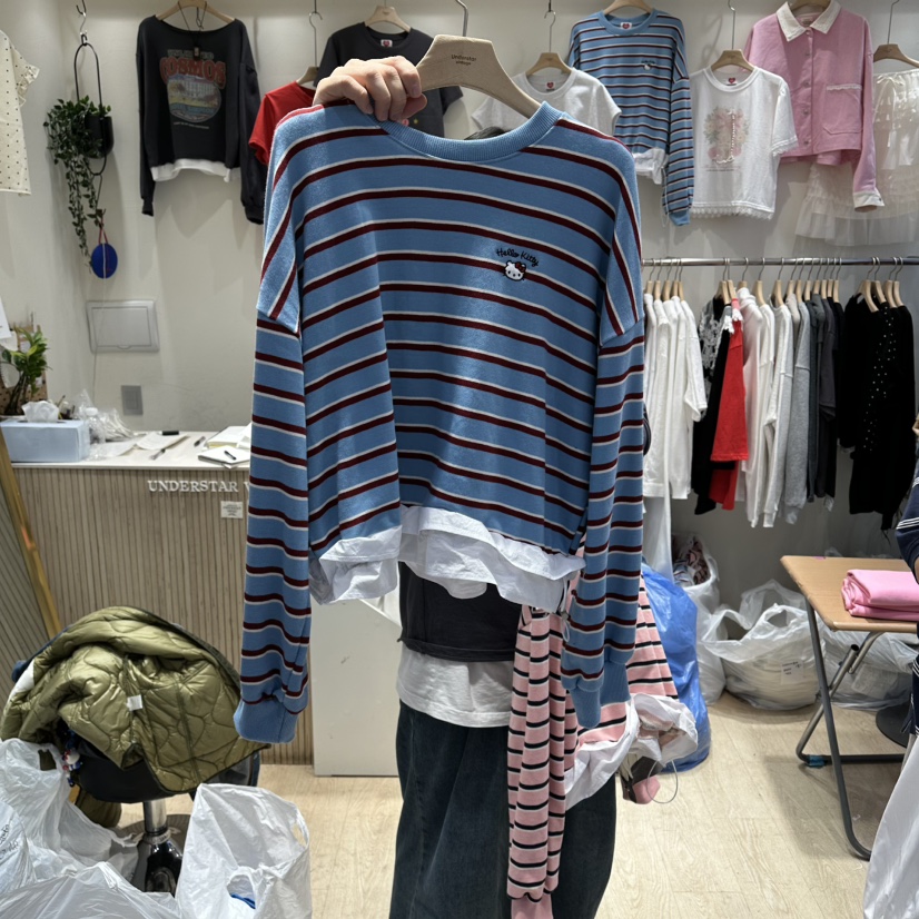 UNDERSTAR_VINTAGE東大門實拍女士新品人氣職業真品衛衣刺繡UNDERSTAR_VINTAGE衛衣圖色1